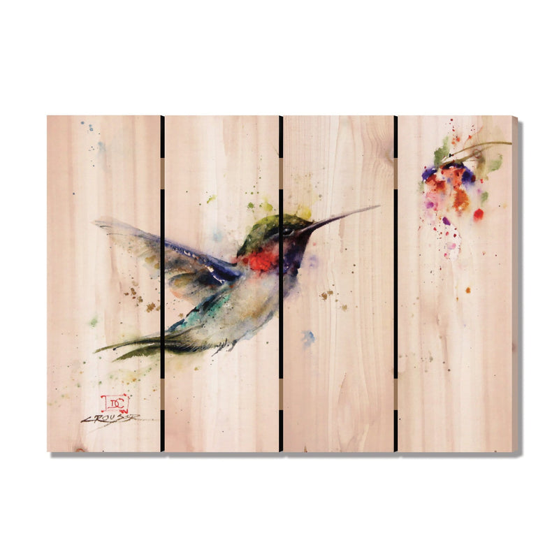 Opportunity Knocks Hummingbird by Crouser DaydreamHQ Fine Art on Wood 22x16