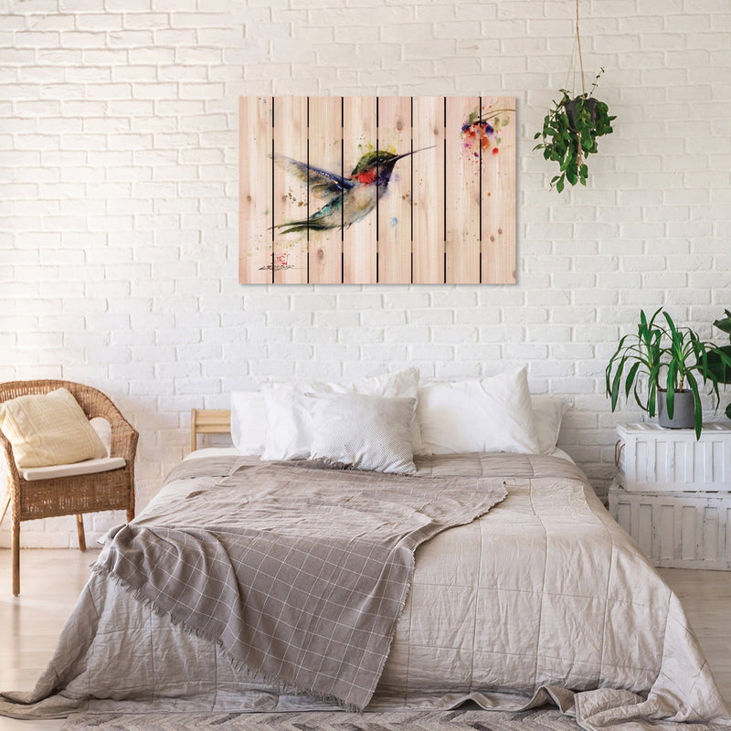 Opportunity Knocks Hummingbird by Crouser DaydreamHQ Fine Art on Wood