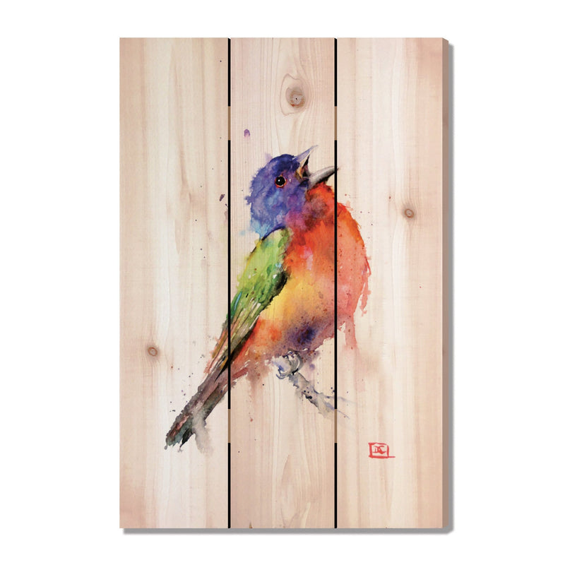 Painted Bunting by Crouser DaydreamHQ Fine Art on Wood 16x24