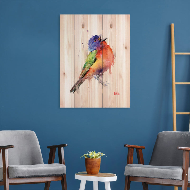 Painted Bunting by Crouser DaydreamHQ Fine Art on Wood 28x36