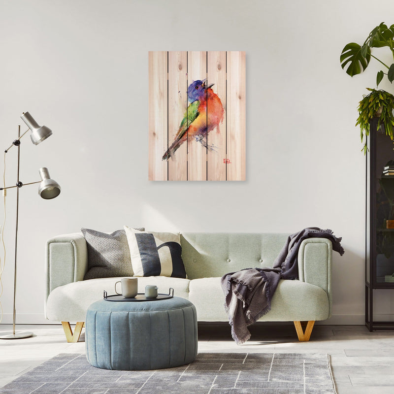 Painted Bunting by Crouser DaydreamHQ Fine Art on Wood 28x36