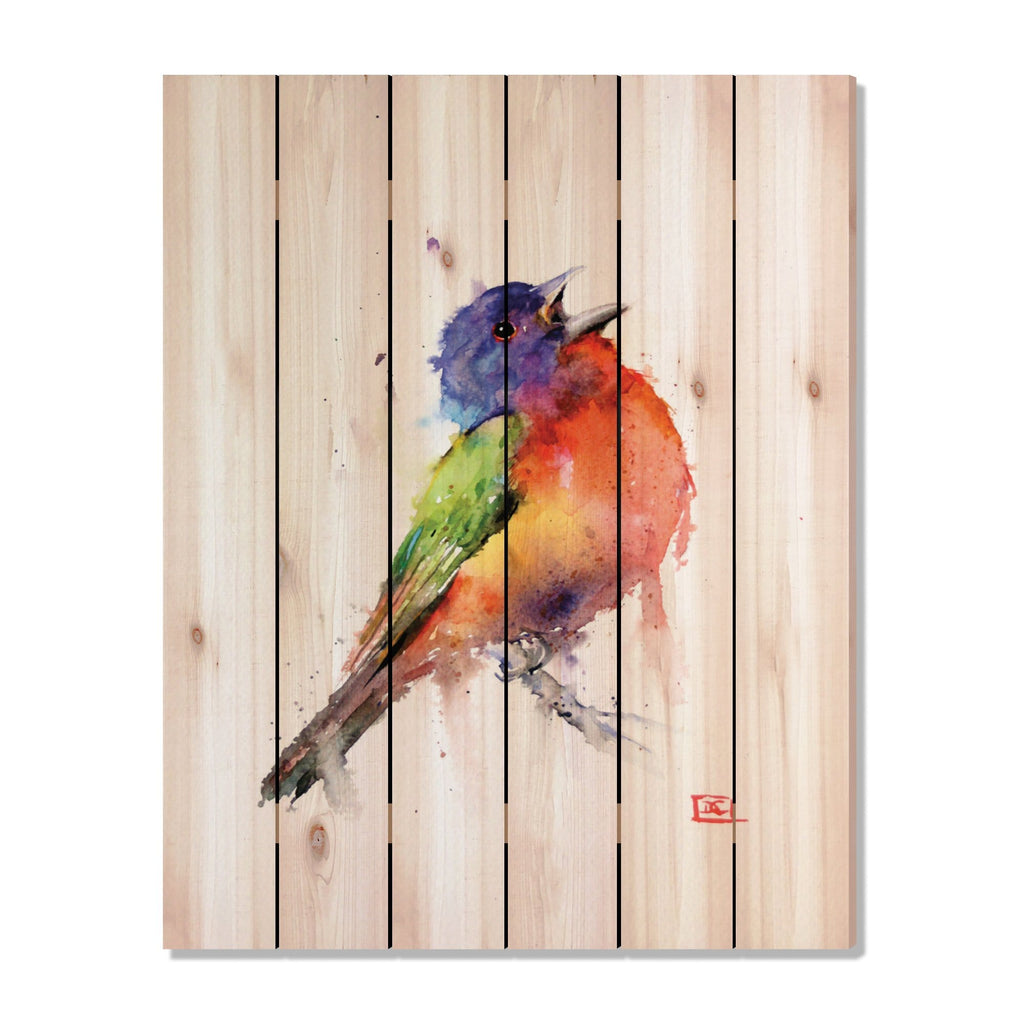 Painted Bunting by Crouser DaydreamHQ Fine Art on Wood 32x42