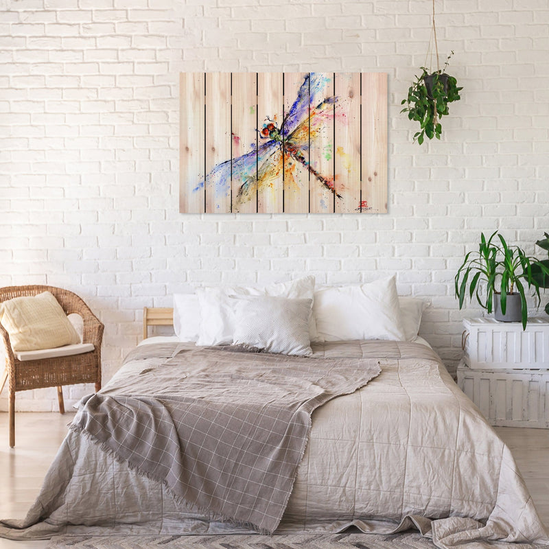Pond Dragonfly by Crouser DaydreamHQ Fine Art on Wood