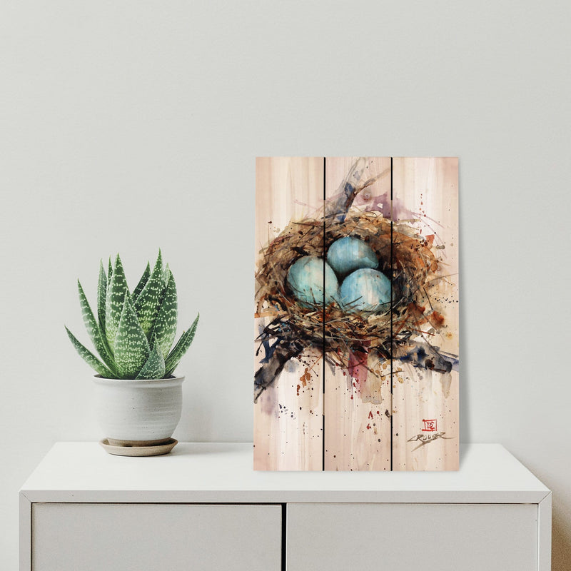 Robin's Nest by Crouser DaydreamHQ Fine Art on Wood