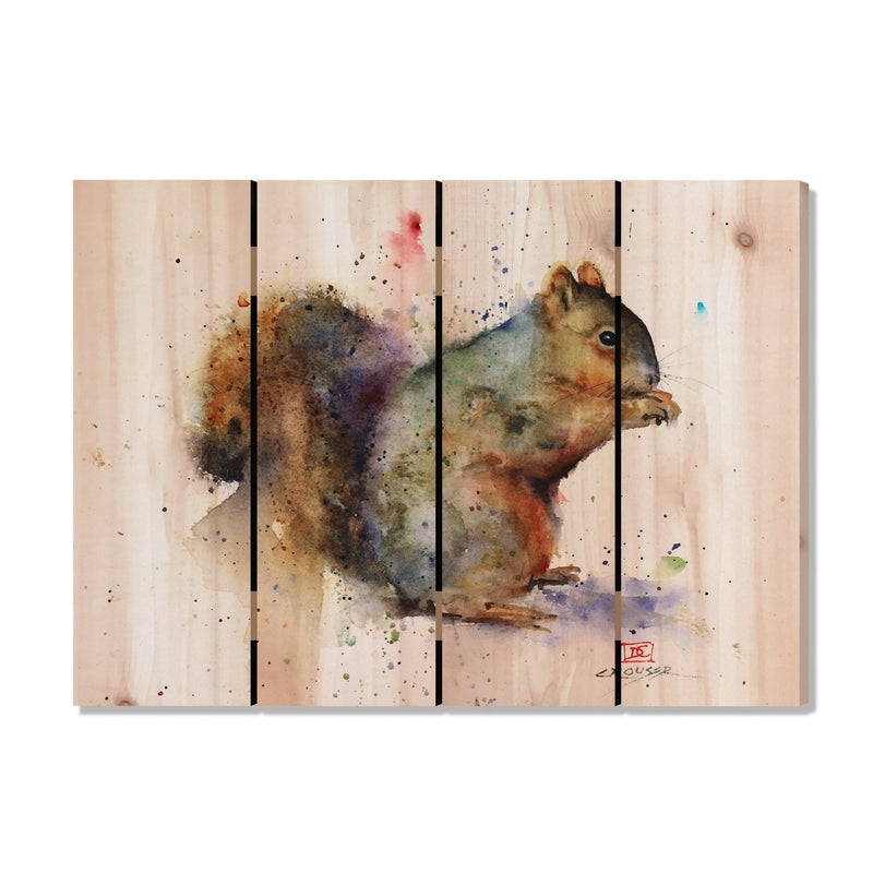 Colorful Squirrel by Crouser DaydreamHQ Fine Art on Wood 22x16