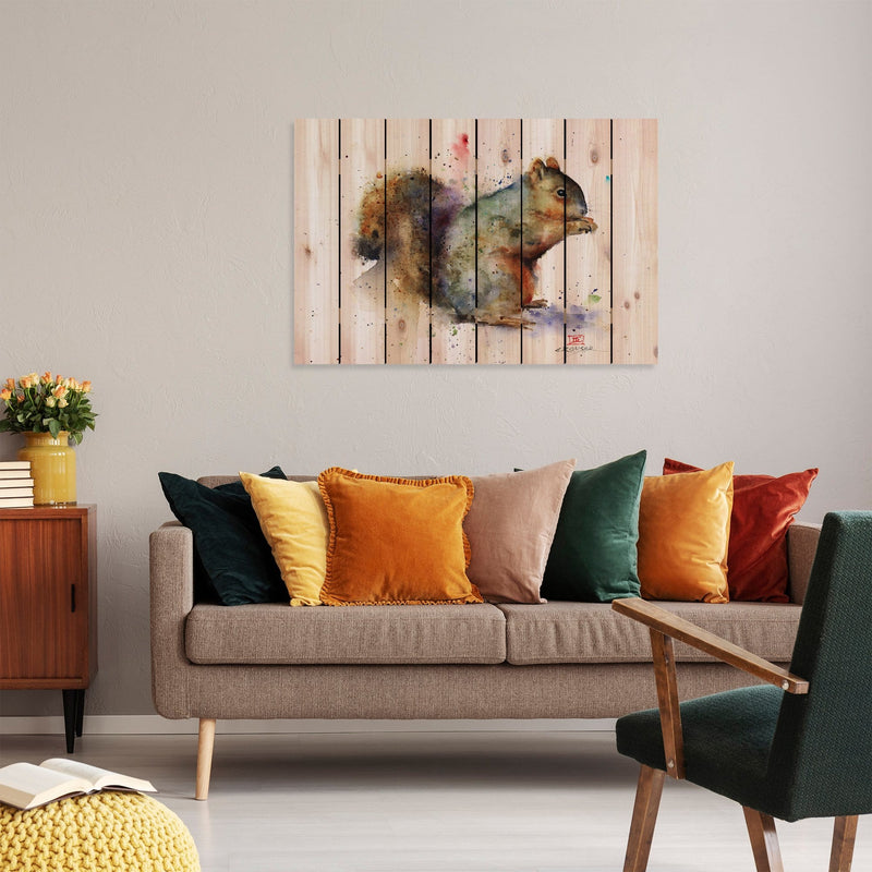 Colorful Squirrel by Crouser DaydreamHQ Fine Art on Wood