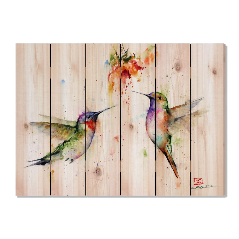 Twos Company Hummingbirds by Crouser DaydreamHQ Fine Art on Wood 33x24