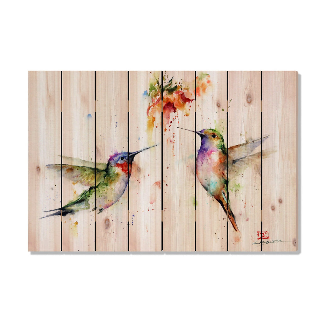 Twos Company Hummingbirds by Crouser DaydreamHQ Fine Art on Wood 44x30
