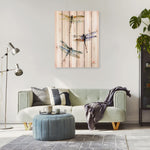 Three Dragonflies by Crouser DaydreamHQ Fine Art on Wood