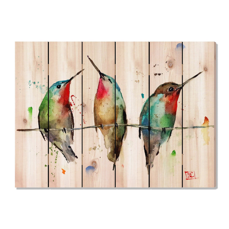 Three Hummers by Crouser DaydreamHQ Fine Art on Wood 33x24