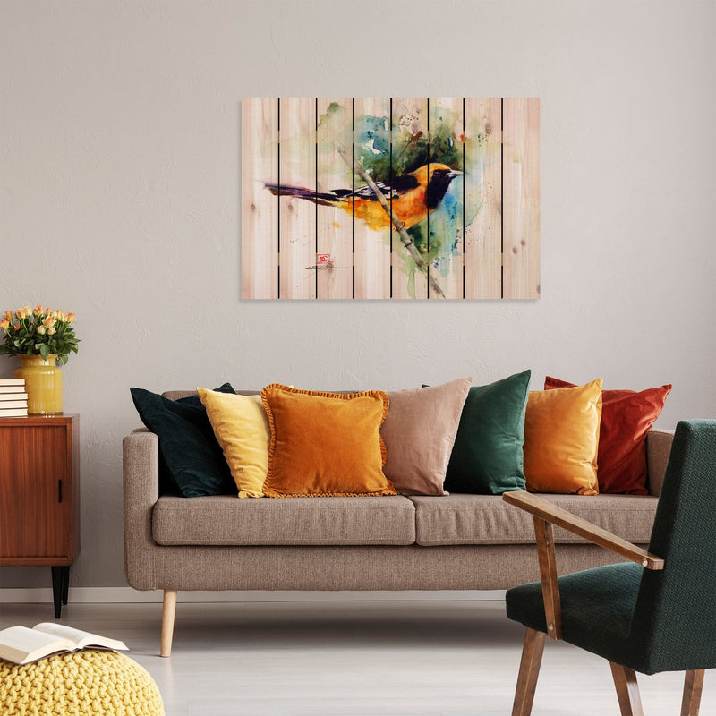 Oriole Bird by Crouser DaydreamHQ Fine Art on Wood