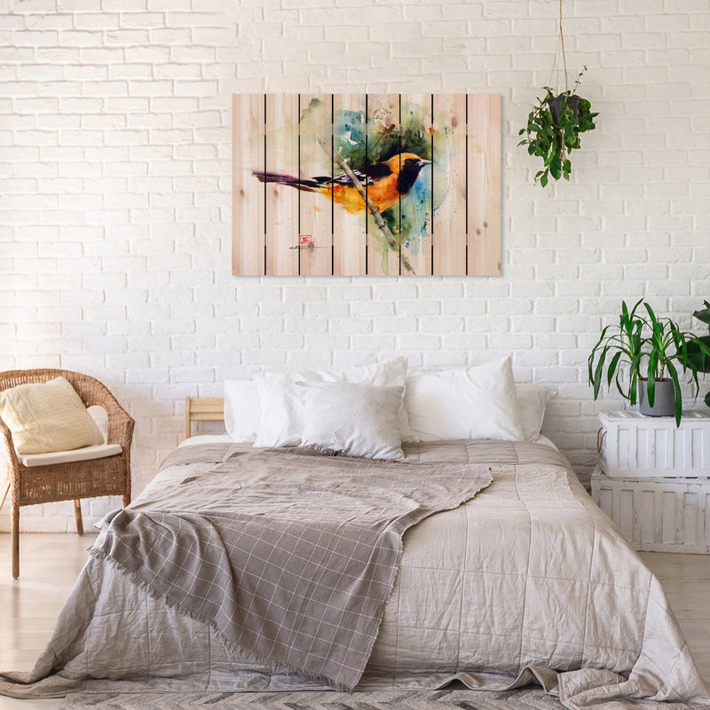 Oriole Bird by Crouser DaydreamHQ Fine Art on Wood