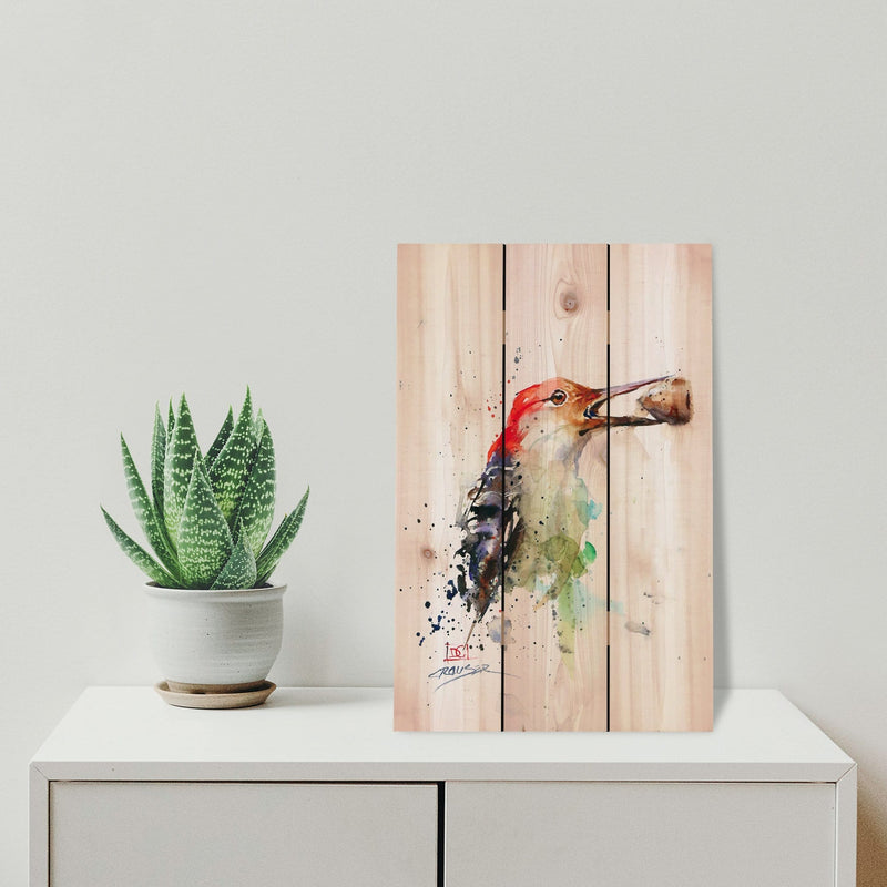 Woodpecker & Acorn by Crouser DaydreamHQ Fine Art on Wood
