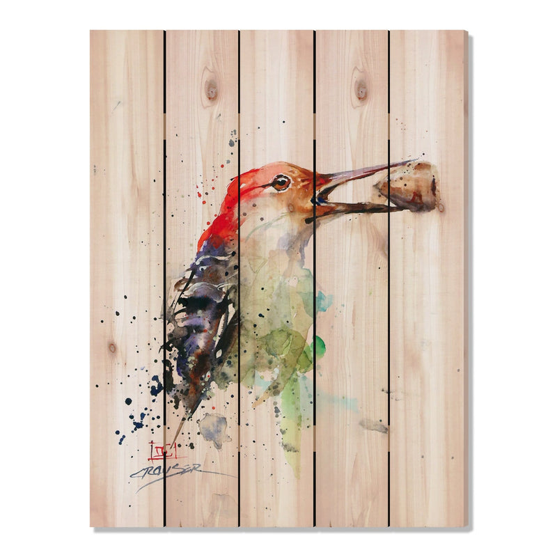 Woodpecker & Acorn by Crouser DaydreamHQ Fine Art on Wood 28x36