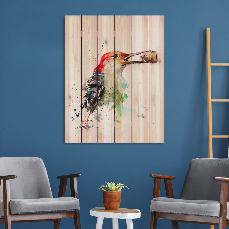 Woodpecker & Acorn by Crouser DaydreamHQ Fine Art on Wood 32x42
