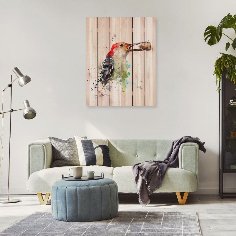 Woodpecker & Acorn by Crouser DaydreamHQ Fine Art on Wood
