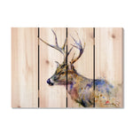 Colorful Deer by Crouser DaydreamHQ Fine Art on Wood 22x16