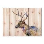Colorful Deer by Crouser DaydreamHQ Fine Art on Wood 33x24