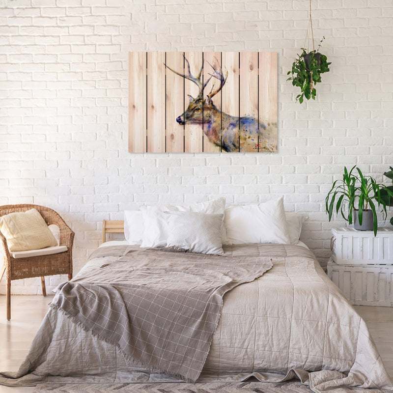 Colorful Deer by Crouser DaydreamHQ Fine Art on Wood
