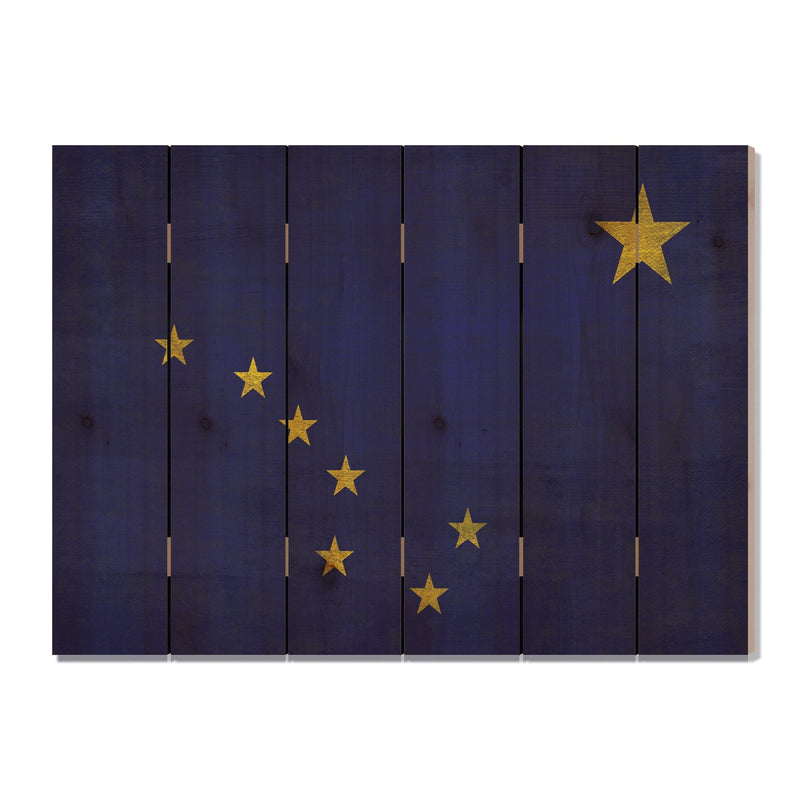 Alaska State Historic Flag on Wood DaydreamHQ Rustic Flags 33"x24"