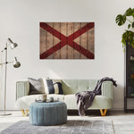 Alabama State Historic Flag on Wood DaydreamHQ Rustic Flags