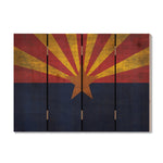 Arizona State Historic Flag on Wood DaydreamHQ Rustic Flags 22"x16"