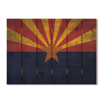 Arizona State Historic Flag on Wood DaydreamHQ Rustic Flags 33"x24"