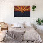 Arizona State Historic Flag on Wood DaydreamHQ Rustic Flags