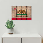 California State Historic Flag on Wood DaydreamHQ Rustic Flags