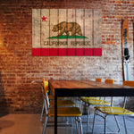 California State Historic Flag on Wood DaydreamHQ Rustic Flags 44"x30"