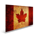 Rustic Canadian Flag on Wood