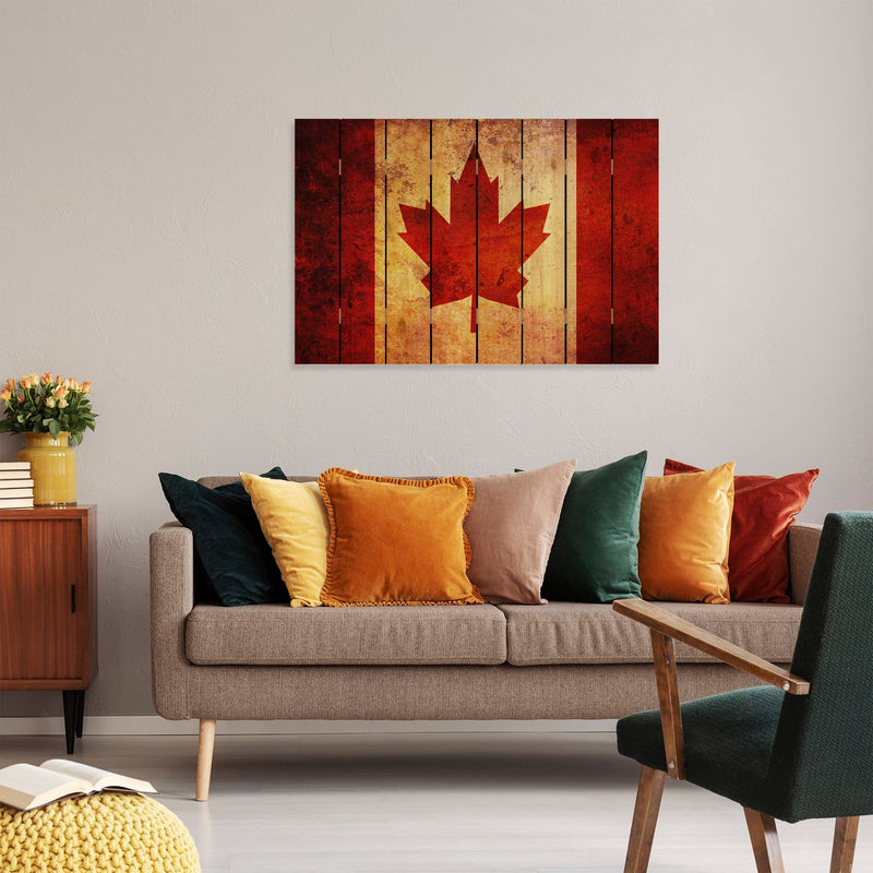 Rustic Canadian Flag on Wood DaydreamHQ Rustic Flags