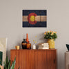 Colorado State Historic Flag on Wood DaydreamHQ Rustic Flags 22"x16"