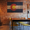 Colorado State Historic Flag on Wood DaydreamHQ Rustic Flags 44"x30"