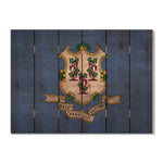 Connecticut State Historic Flag on Wood DaydreamHQ Rustic Flags 33"x24"