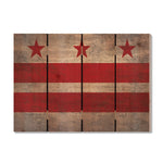 Washington D.C. Historic Flag on Wood DaydreamHQ Rustic Flags 22"x16"
