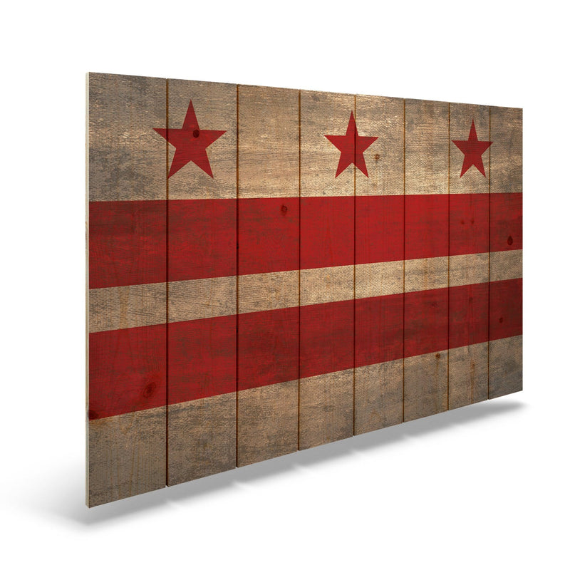 Washington D.C. Historic Flag on Wood