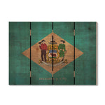 Delaware State Historic Flag on Wood DaydreamHQ Rustic Flags 22"x16"