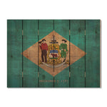 Delaware State Historic Flag on Wood DaydreamHQ Rustic Flags 33"x24"