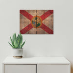 Florida State Historic Flag on Wood DaydreamHQ Rustic Flags