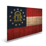 Georgia State Historic Flag on Wood