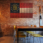 Georgia State Historic Flag on Wood DaydreamHQ Rustic Flags 44"x30"