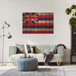Hawaii State Historic Flag on Wood DaydreamHQ Rustic Flags