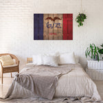 Iowa State Historic Flag on Wood DaydreamHQ Rustic Flags