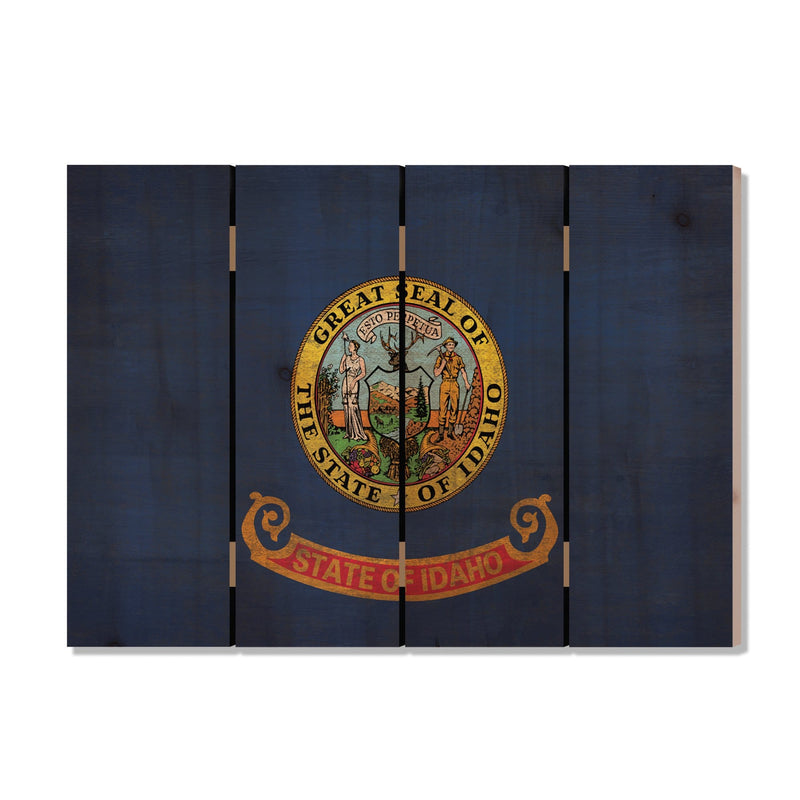 Idaho State Historic Flag on Wood DaydreamHQ Rustic Flags 22"x16"