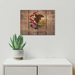 Illinois State Historic Flag on Wood DaydreamHQ Rustic Flags