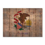 Illinois State Historic Flag on Wood DaydreamHQ Rustic Flags 33"x24"