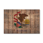 Illinois State Historic Flag on Wood DaydreamHQ Rustic Flags 44"x30"