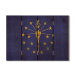 Indiana State Historic Flag on Wood DaydreamHQ Rustic Flags 22"x16"