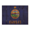 Kansas State Historic Flag on Wood DaydreamHQ Rustic Flags 33"x24"